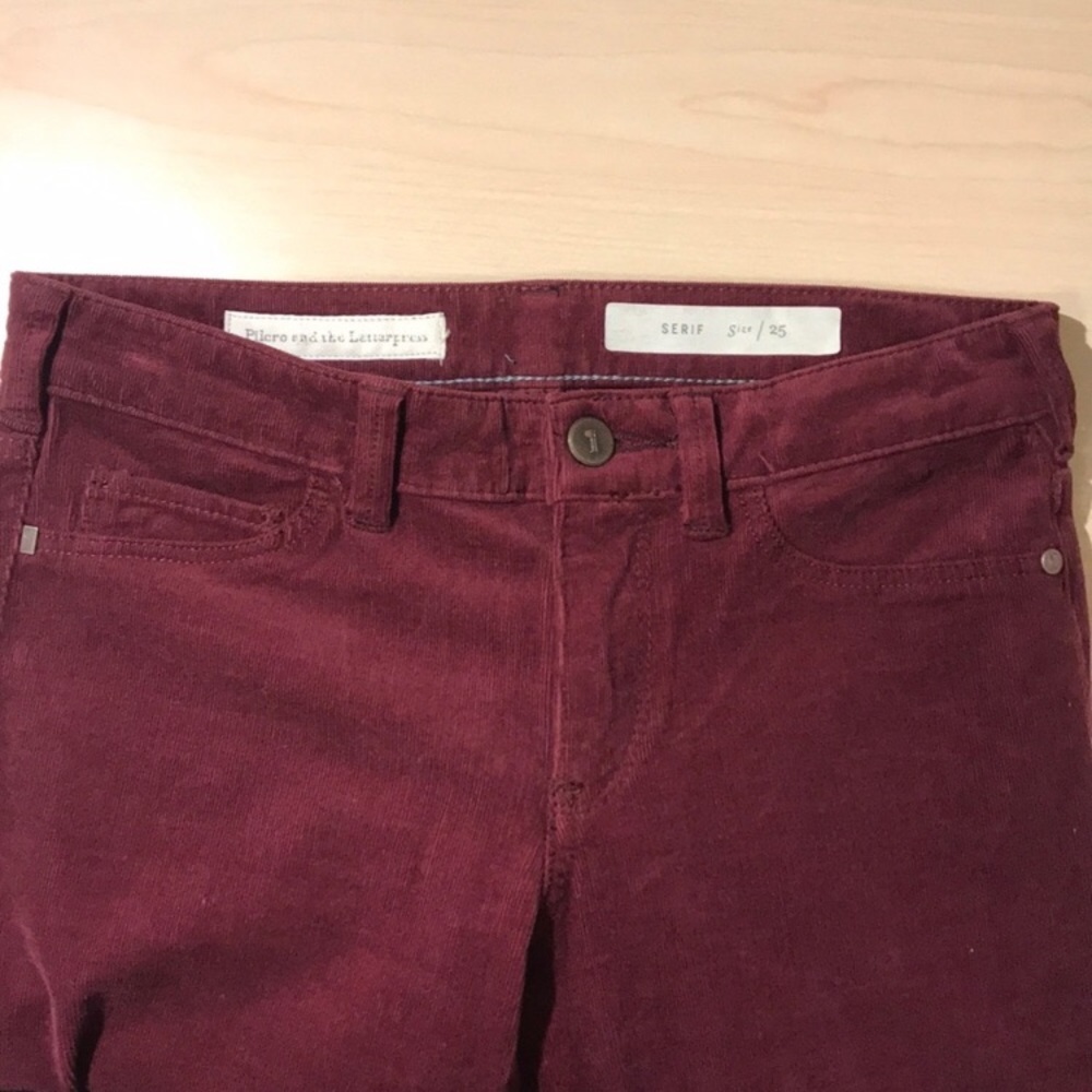 Anthropologie Red Corduroy Jeans Size 25